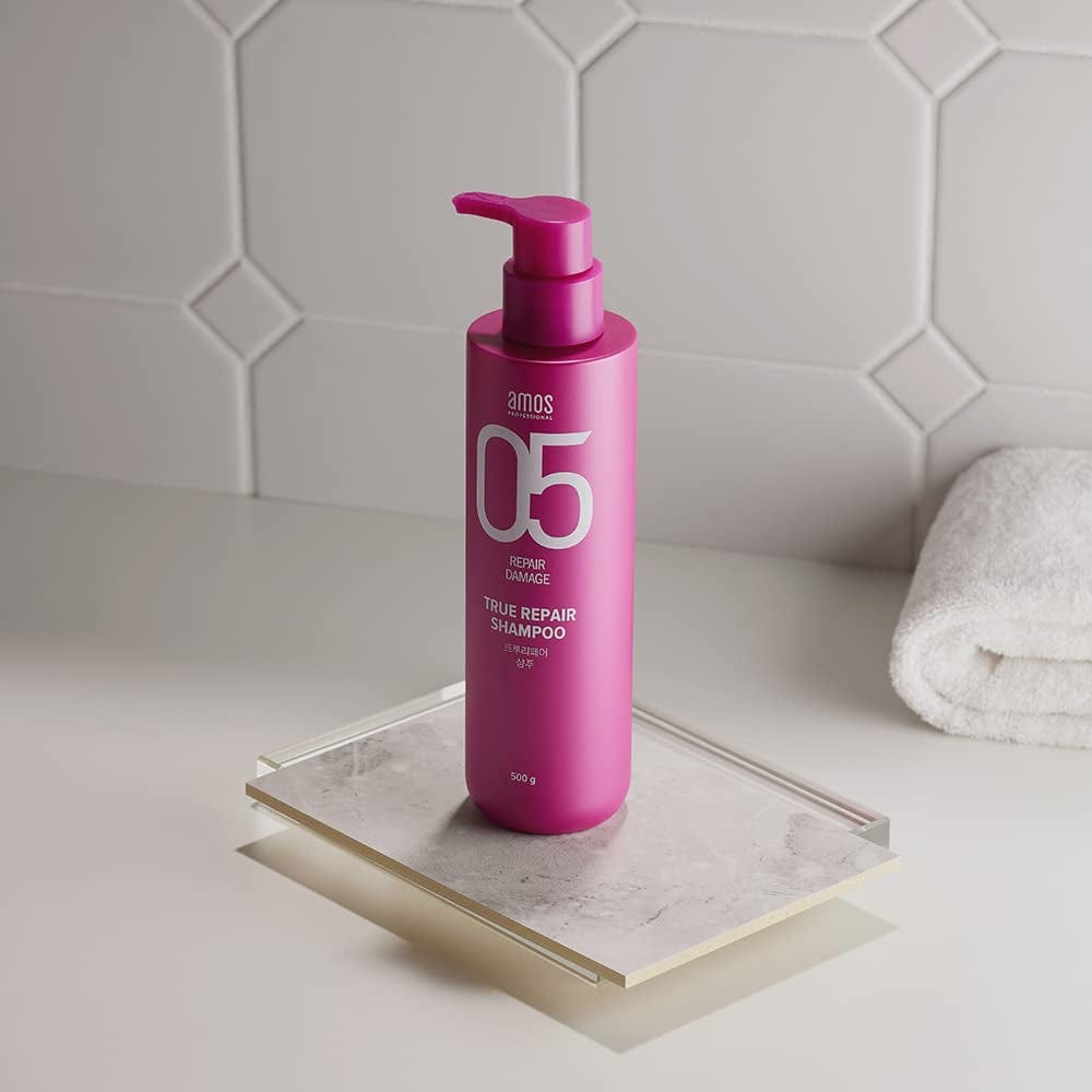 AMOS PROFESSIONAL True Repair Shampoo 17.6 Oz 500G(Renewal) | Damaged Hair Care Routine | No More Tangled Hair and Split Ends | Korean Hair Salon Brand Health & Beauty > Personal Care > Hair Care AMOS PROFESSIONAL   