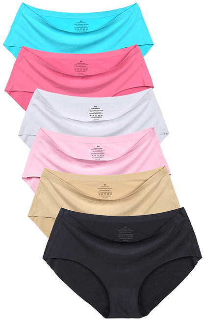Anadelle Women'S No Show Hiphugger Panties Pack of 6 Apparel & Accessories > Clothing > Underwear & Socks > Underwear Anadelle Multicolor Small 