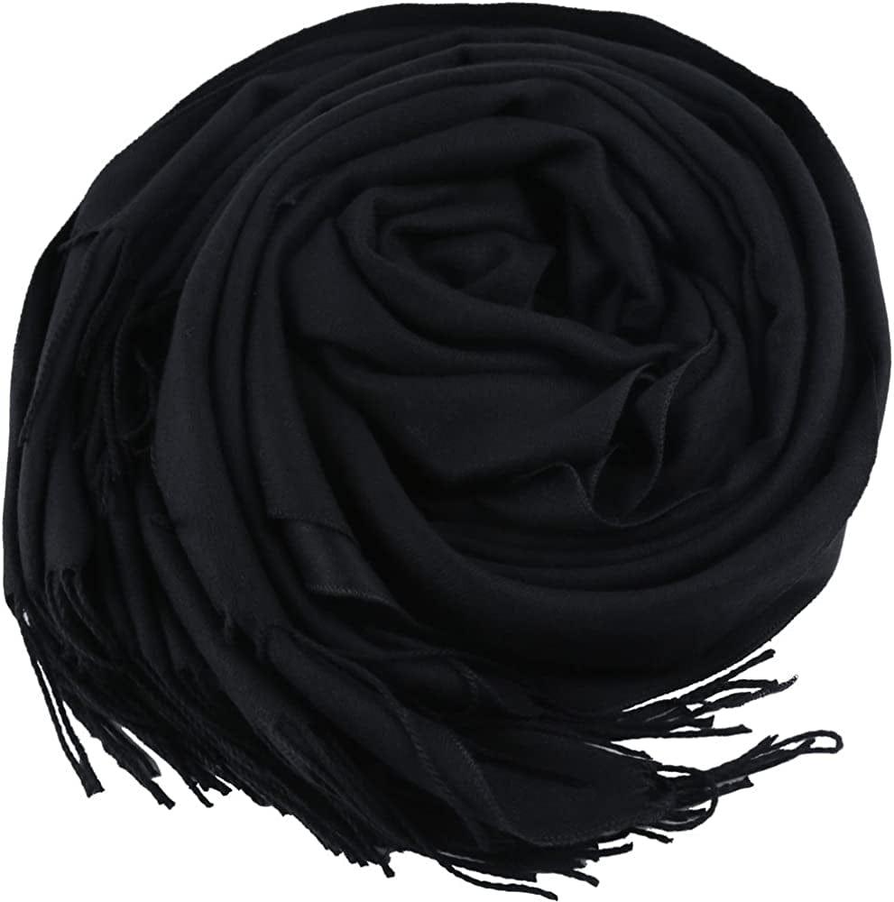 Anboor Cashmere Feel Blanket Scarf Super Soft with Tassel Solid Color Warm Shawl for Women Apparel & Accessories > Clothing Accessories > Scarves & Shawls Anboor   