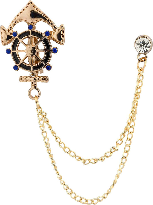 Anchor Rudder Ships Wheel Nautical Lapel Pin Badge Coat Suit Collar Accessories Brooch for Men