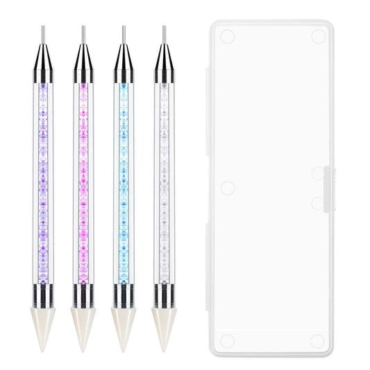 Anezus 4Pcs Wax Pencil for Rhinestones, Rhinestone Pickup Tool Jewel Gems Crystals Studs Picker Dotting Pen Rhinestone Applicator Tool for Nail Art DIY Decoration Health & Beauty > Personal Care > Cosmetics > Cosmetic Tools > Nail Tools anezus Pink  
