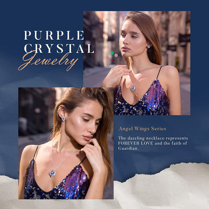 Angel Wing Love Heart Necklaces and Earrings Silver Tone/Gold Tone Jewelry Sets Birthday/Anniversary Christmas Jewelry Gifts for Women Mom/Wife/Sister/Best Friend