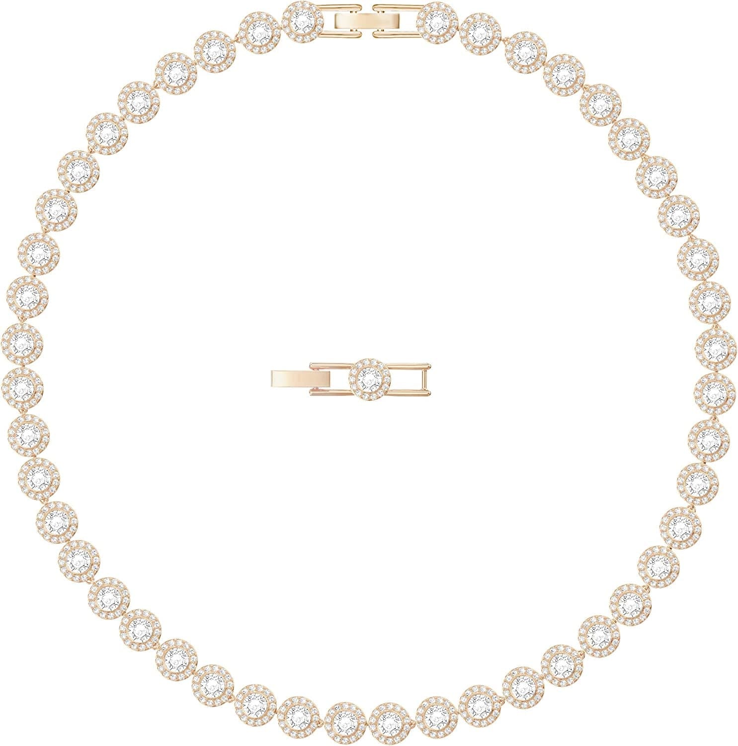 Angelic Crystal Jewelry Collection, Rose Gold & Gold Tone Finish Necklace - Rose Gold Tone Finish