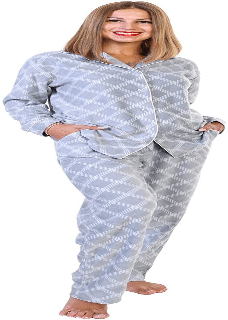 Angelina Women's Cozy Fleece Pajama Set Apparel & Accessories > Clothing > Sleepwear & Loungewear > Pajamas Angelina Grey X-Large 