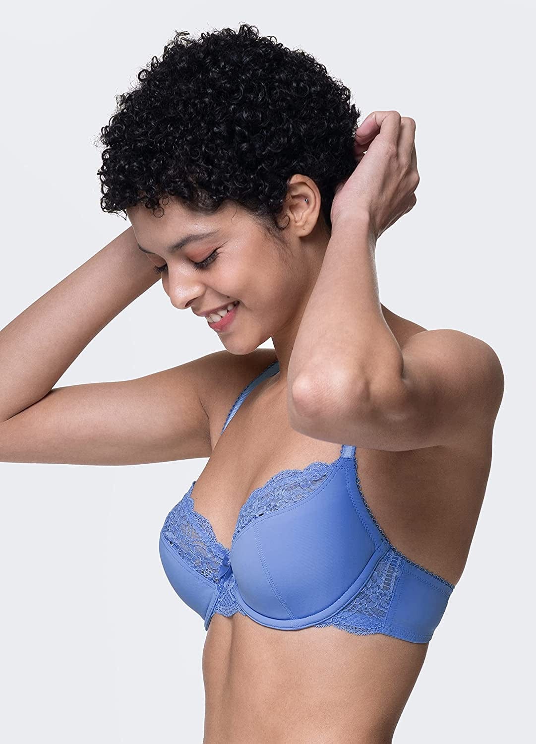 Angie Women Sexy Demi Full Cup Coverage Non Padded No Padding Underwire Lace Comfort Everyday Soft See through Bra