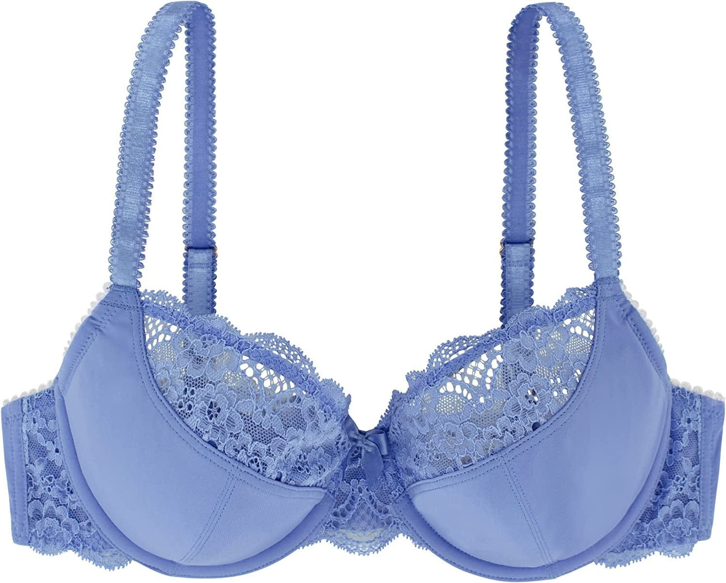 Angie Women Sexy Demi Full Cup Coverage Non Padded No Padding Underwire Lace Comfort Everyday Soft See through Bra