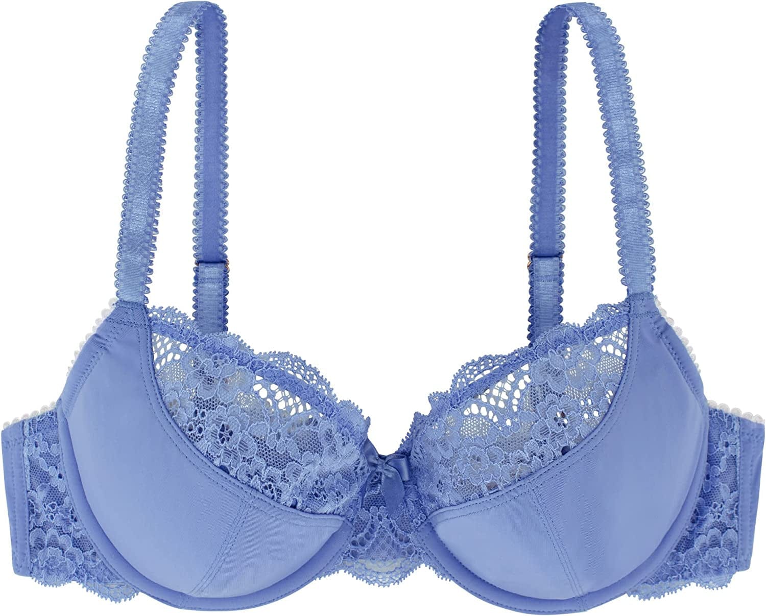 Angie Women Sexy Demi Full Cup Coverage Non Padded No Padding Underwire Lace Comfort Everyday Soft See through Bra