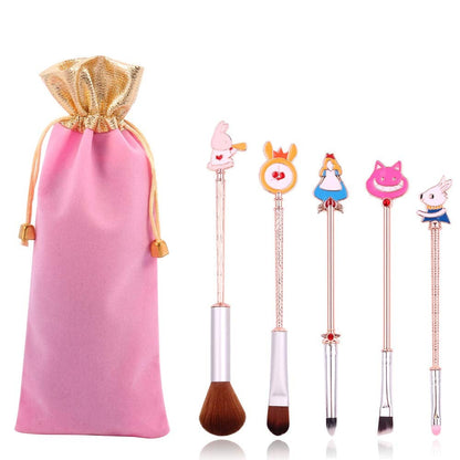 Anime Alice in Wonderland Makeup Brushes Set Foundation Blending Powder Eye Shadow Contour Concealer Blush Cosmetic Fairy Makeup Brush Tools (Gold Color - C) (A - Gold Color) Health & Beauty > Personal Care > Cosmetics > Cosmetic Tools > Makeup Tools feimeng jewelry A - Pink Color  