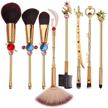 Anime Sailormoon Makeup Brushes, Pink Magic Wand Metal Handle Makeup Brushes, Professional Eye/Face/Lip Makeup Brushes Tool Sets & Kits Cosplay, Valentine/Halloween/Christmas Gifts Health & Beauty > Personal Care > Cosmetics > Cosmetic Tools > Makeup Tools YUBUYU C - Gold  
