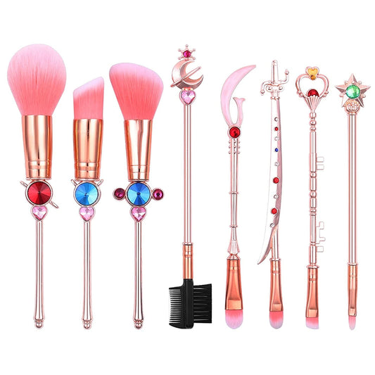 Anime Sailormoon Makeup Brushes, Pink Magic Wand Metal Handle Makeup Brushes, Professional Eye/Face/Lip Makeup Brushes Tool Sets & Kits Cosplay, Valentine/Halloween/Christmas Gifts Health & Beauty > Personal Care > Cosmetics > Cosmetic Tools > Makeup Tools YUBUYU C - Pink  