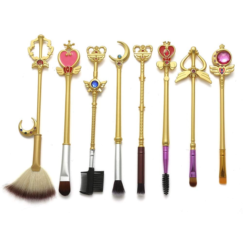 Anime Sailormoon Makeup Brushes, Pink Magic Wand Metal Handle Makeup Brushes, Professional Eye/Face/Lip Makeup Brushes Tool Sets & Kits Cosplay, Valentine/Halloween/Christmas Gifts Health & Beauty > Personal Care > Cosmetics > Cosmetic Tools > Makeup Tools YUBUYU B - Matte Gold  