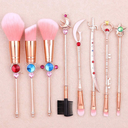 Anime Sailormoon Makeup Brushes, Pink Magic Wand Metal Handle Makeup Brushes, Professional Eye/Face/Lip Makeup Brushes Tool Sets & Kits Cosplay, Valentine/Halloween/Christmas Gifts Health & Beauty > Personal Care > Cosmetics > Cosmetic Tools > Makeup Tools YUBUYU   