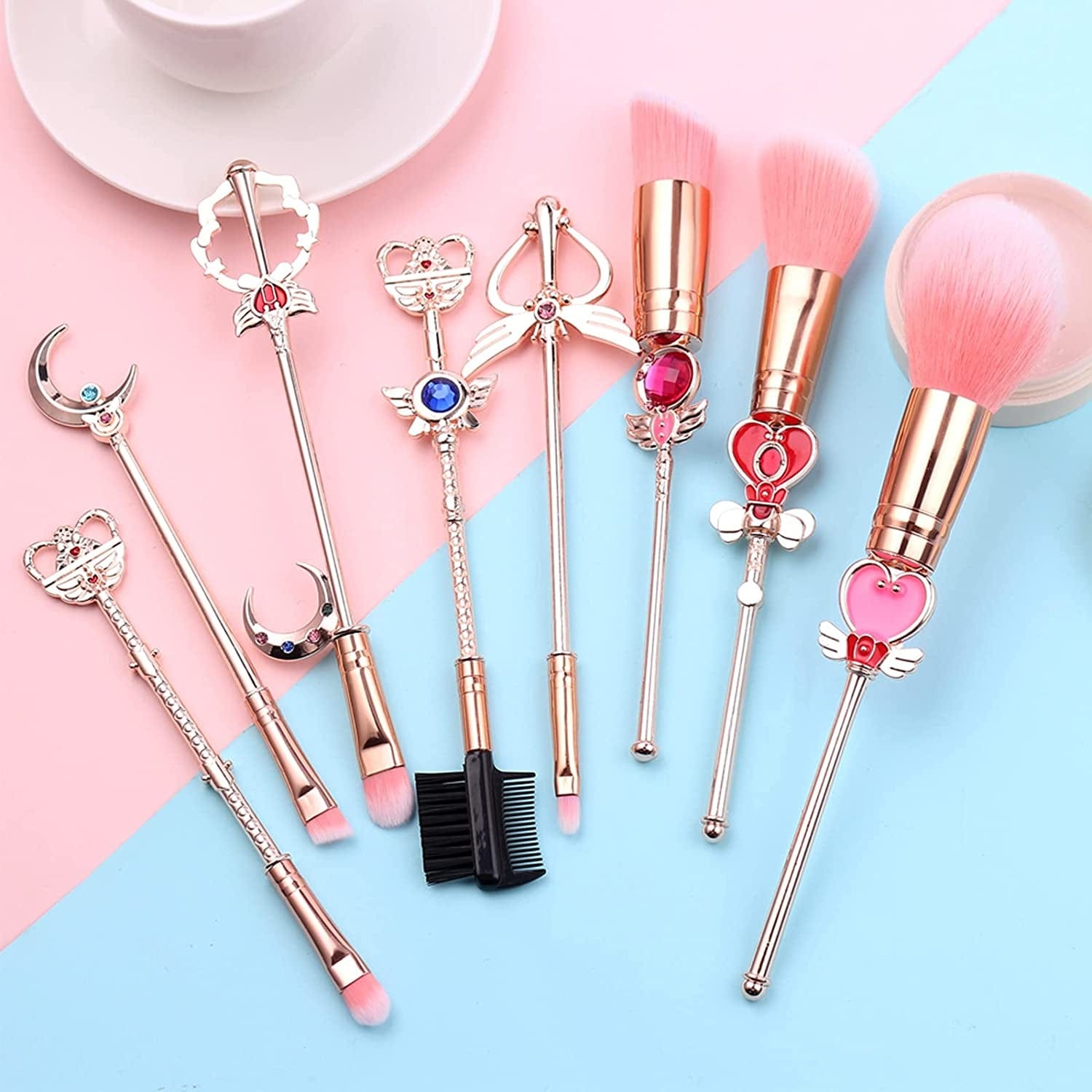 Anime Sailormoon Makeup Brushes, Pink Magic Wand Metal Handle Makeup Brushes, Professional Eye/Face/Lip Makeup Brushes Tool Sets & Kits Cosplay, Valentine/Halloween/Christmas Gifts Health & Beauty > Personal Care > Cosmetics > Cosmetic Tools > Makeup Tools YUBUYU A - Pink Small  