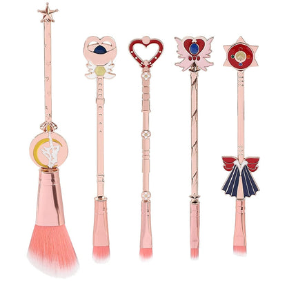 Anime Sailormoon Makeup Brushes, Pink Magic Wand Metal Handle Makeup Brushes, Professional Eye/Face/Lip Makeup Brushes Tool Sets & Kits Cosplay, Valentine/Halloween/Christmas Gifts Health & Beauty > Personal Care > Cosmetics > Cosmetic Tools > Makeup Tools YUBUYU E - 5pcs  