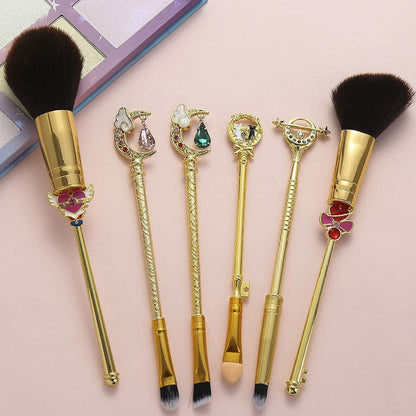 Anime Sailormoon Makeup Brushes, Pink Magic Wand Metal Handle Makeup Brushes, Professional Eye/Face/Lip Makeup Brushes Tool Sets & Kits Cosplay, Valentine/Halloween/Christmas Gifts Health & Beauty > Personal Care > Cosmetics > Cosmetic Tools > Makeup Tools YUBUYU D - Gold  