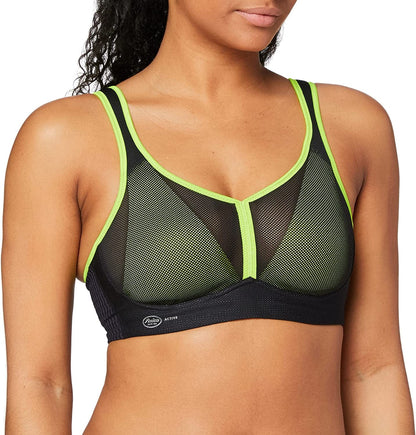 Anita Air Control Padded Cup Sports Bra Black/Neon / 40AA