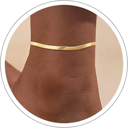 Ankle Bracelets for Women Cuban Link Anklet Tennis Anklet Butterfly Anklets Heart Anklet Gold Anklets for Women Silver Anklet Bracelets for Women Dainty Foot Jewelry Apparel & Accessories > Jewelry > Anklets Sora Tuki style19-gold herringbone chain  