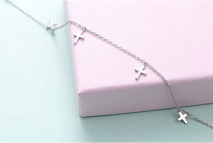 Anklet for Women Girl S925 Sterling Silver Adjustable Beach Style Foot Layered Ankle Bracelet Disc Evil Eye Heart Infinity Bead Cross Jewelry Apparel & Accessories > Jewelry > Anklets Harmonyball Jewelry   