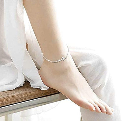 Anklet for Women S925 Sterling Silver Adjustable Foot Evil Eye Starfish Heart Bead Butterfly Celtic Knot Cross Multilayer Layered Ankle Bracelet Jewelry Apparel & Accessories > Jewelry > Anklets ALPHM Jewelry Factory   