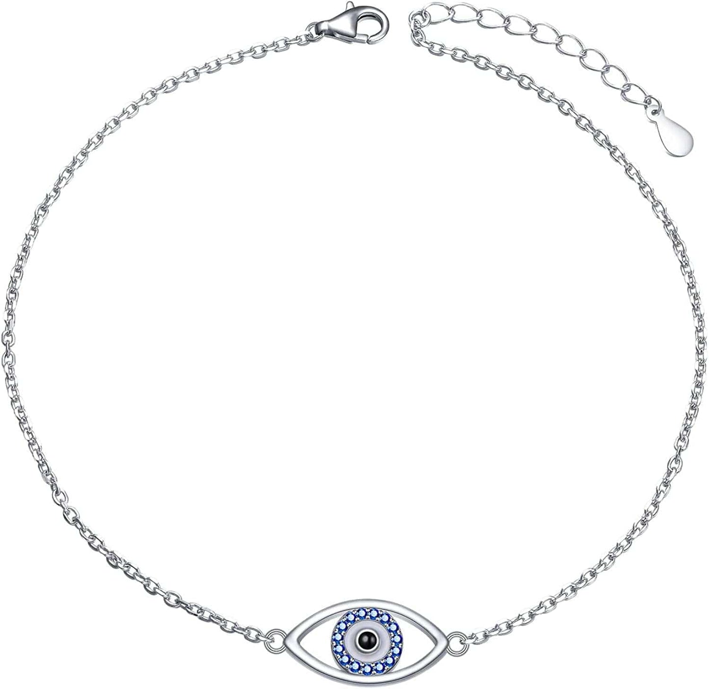 Anklet for Women S925 Sterling Silver Adjustable Foot Evil Eye Starfish Heart Bead Butterfly Celtic Knot Cross Multilayer Layered Ankle Bracelet Jewelry Apparel & Accessories > Jewelry > Anklets ALPHM Jewelry Factory Evil Eye  