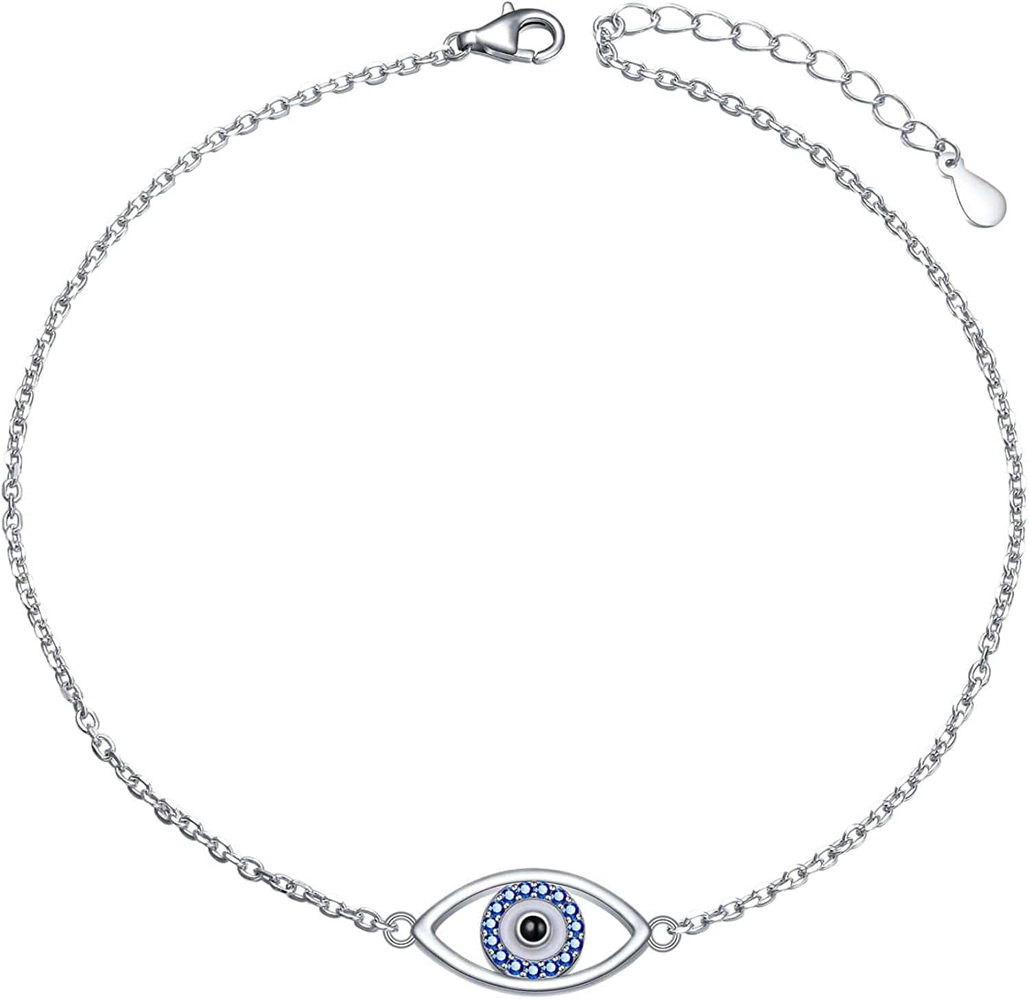 Anklet for Women S925 Sterling Silver Adjustable Foot Evil Eye Starfish Heart Bead Butterfly Celtic Knot Cross Multilayer Layered Ankle Bracelet Jewelry Apparel & Accessories > Jewelry > Anklets ALPHM Jewelry Factory Evil Eye  