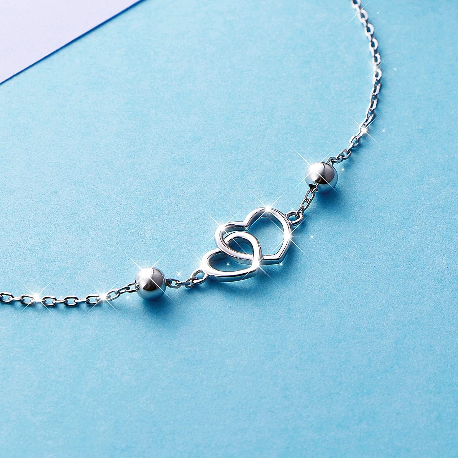 Anklet for Women S925 Sterling Silver Adjustable Foot Heart Lotus Infinity Moon Srars Flower Pearl Multilayer Layered Ankle Bracelet Beach Jewelry Apparel & Accessories > Jewelry > Anklets ALPHM Jewelry Factory   
