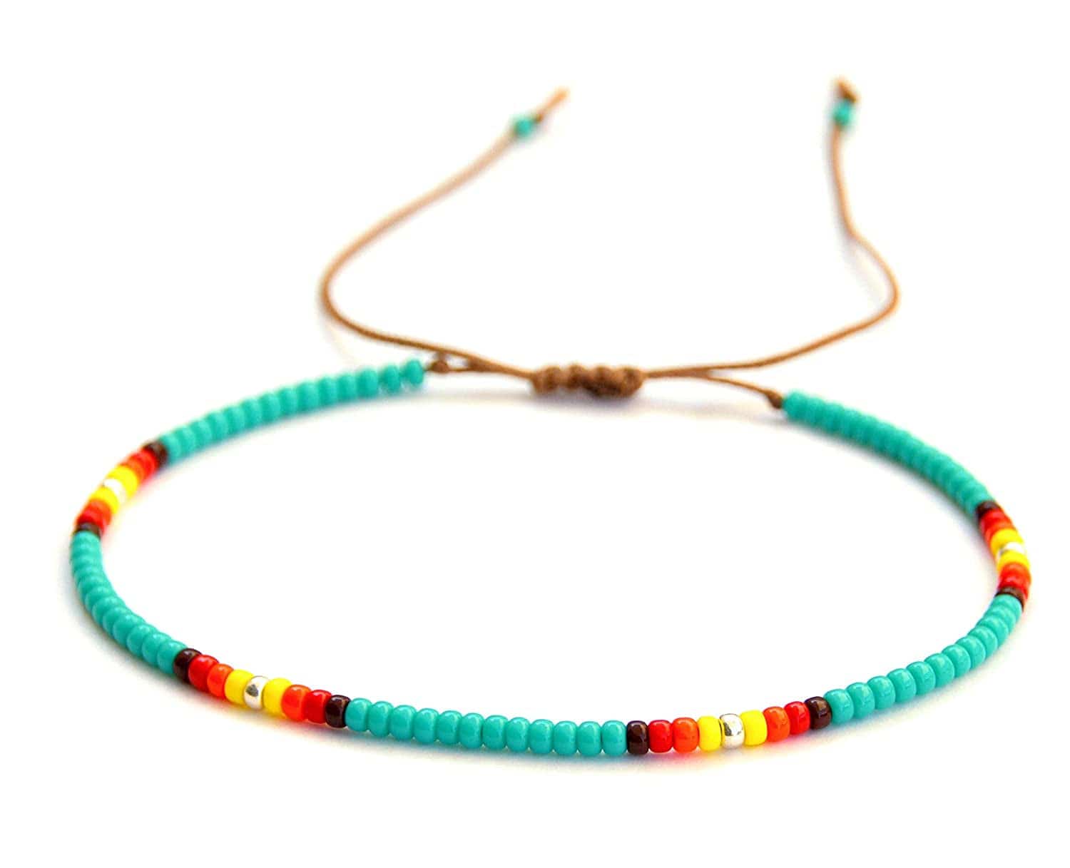 Anklet for Women, Turquoise Beaded Native American Style Boho Anklet, Bohemian Hippie Colorful Beach Summer Waterproof Anklet for Women and Girls, Handmade by Tribes Apparel & Accessories > Jewelry > Anklets Tribes by Sara K   