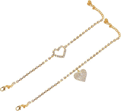 Anklets Women'S Girls Style Chains Beach Anklets Jewellery Anklets Adjustable Size Matching Rings Best Friends (Gold, One Size) Apparel & Accessories > Jewelry > Anklets Generic Gold One Size 