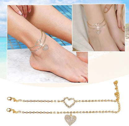 Anklets Women'S Girls Style Chains Beach Anklets Jewellery Anklets Adjustable Size Matching Rings Best Friends (Gold, One Size) Apparel & Accessories > Jewelry > Anklets Generic   