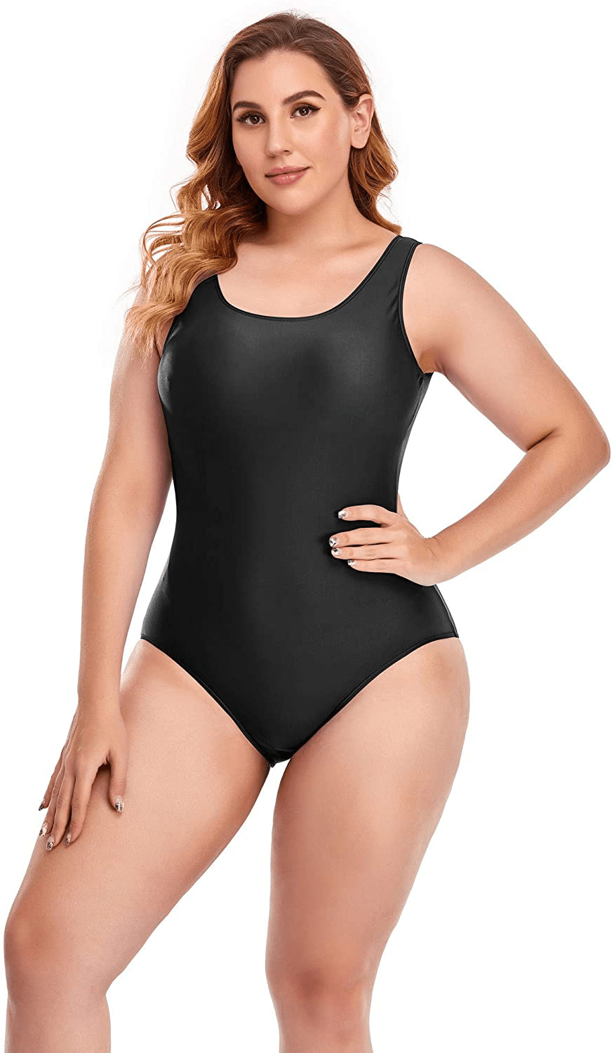 Annbon Women'S One Piece Swimsuit Retro plus Size Bathing Suit Conservative Monokini Swimwear Apparel & Accessories > Clothing > Swimwear Kylie Max   