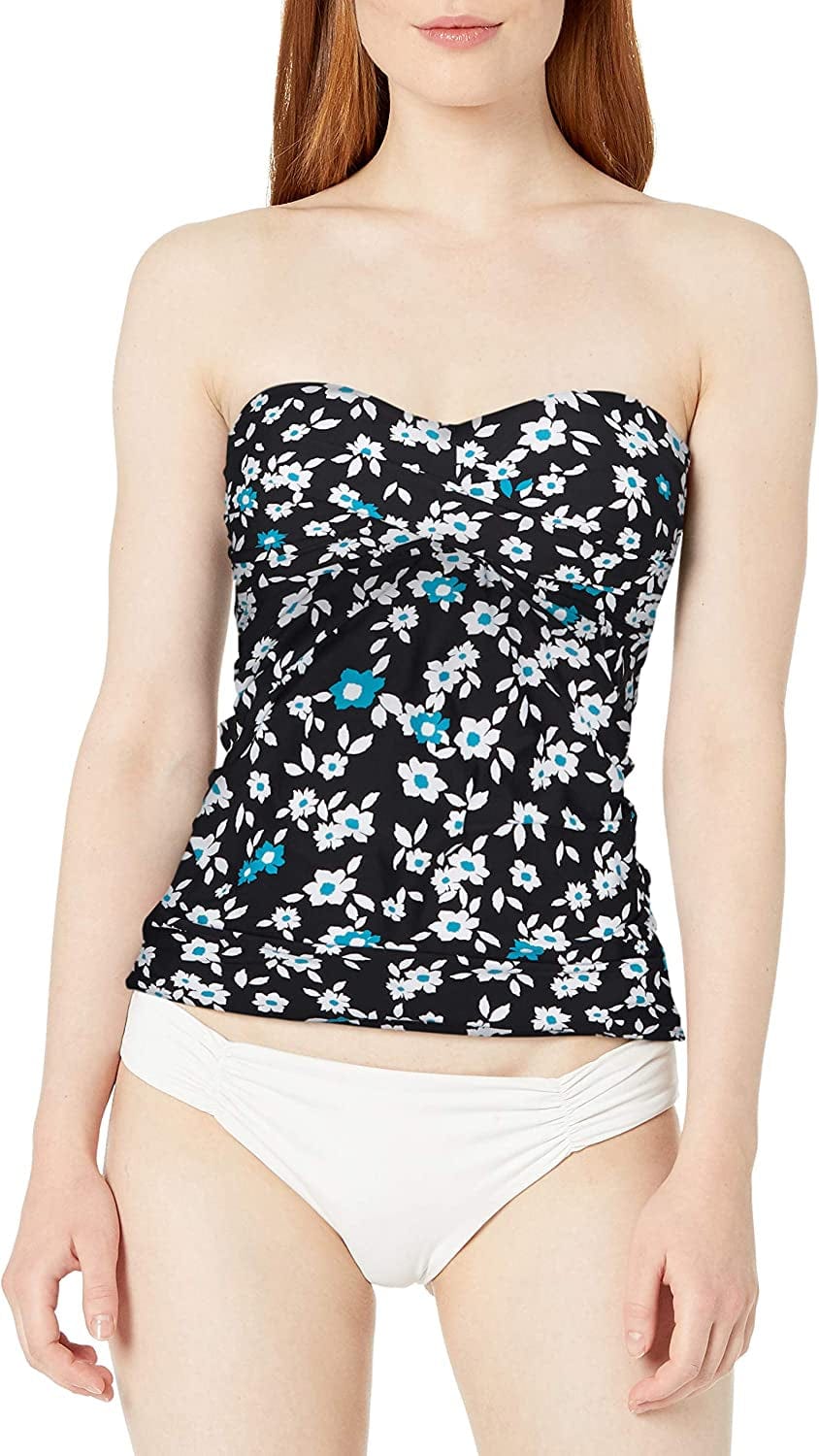 Anne Cole Women'S Solid Twist Front Shirred Bandeau Tankini Swim Top Beautiful Bunch / Medium