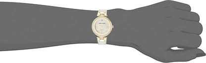 Anne Klein Women'S Genuine Diamond Dial Bangle Watch Gold/Ivory