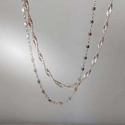 Annika Bella Double Layered Sterling Silver Bracelet, Length 6.5-7.5 Inches, Stranded Satellite Chain Bracelets for Women, Waterproof, Minimalist 925 Women'S Bracelet (Twirl and Satellite Chains) Apparel & Accessories > Jewelry > Bracelets Annika Bella LTD   