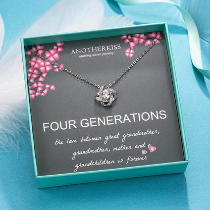 Anotherkiss Generations Necklace for Great Grandmother Gifts, Sterling Silver Grandma Mom Daughter Granddaughter Mothers Day Jewelry Birthday Gift Ideas