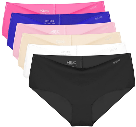 Anzermix Womens Seamless Laser Cut Brief Panties Pack of 6 Apparel & Accessories > Clothing > Underwear & Socks > Underwear ANZERMIX Hipster Medium 