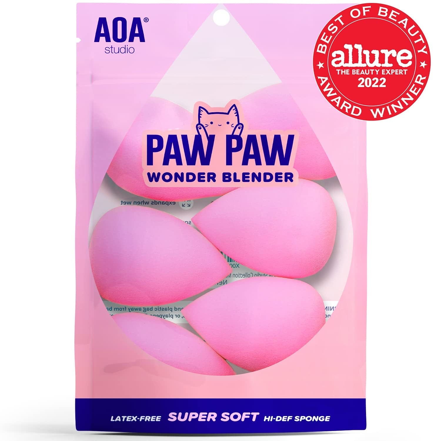 AOA Studio Collection Makeup Sponge Set Makeup Blender Latex Free and High-Definition Set of 6 Makeup Blender for Powder Cream and Liquid, Super Soft Wonder Blender Beauty Cosmetic Health & Beauty > Personal Care > Cosmetics > Cosmetic Tools > Makeup Tools AOA STUDIO   