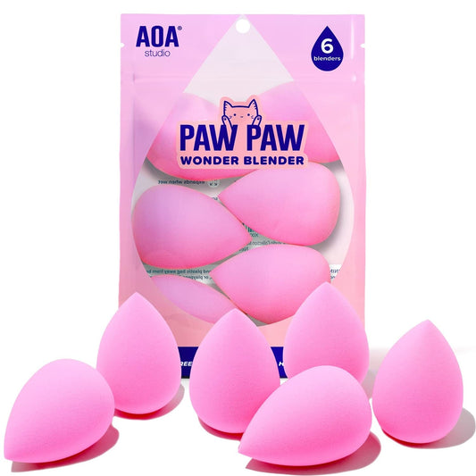AOA Studio Collection Makeup Sponge Set Makeup Blender Latex Free and High-Definition Set of 6 Makeup Blender for Powder Cream and Liquid, Super Soft Wonder Blender Beauty Cosmetic Health & Beauty > Personal Care > Cosmetics > Cosmetic Tools > Makeup Tools AOA STUDIO   