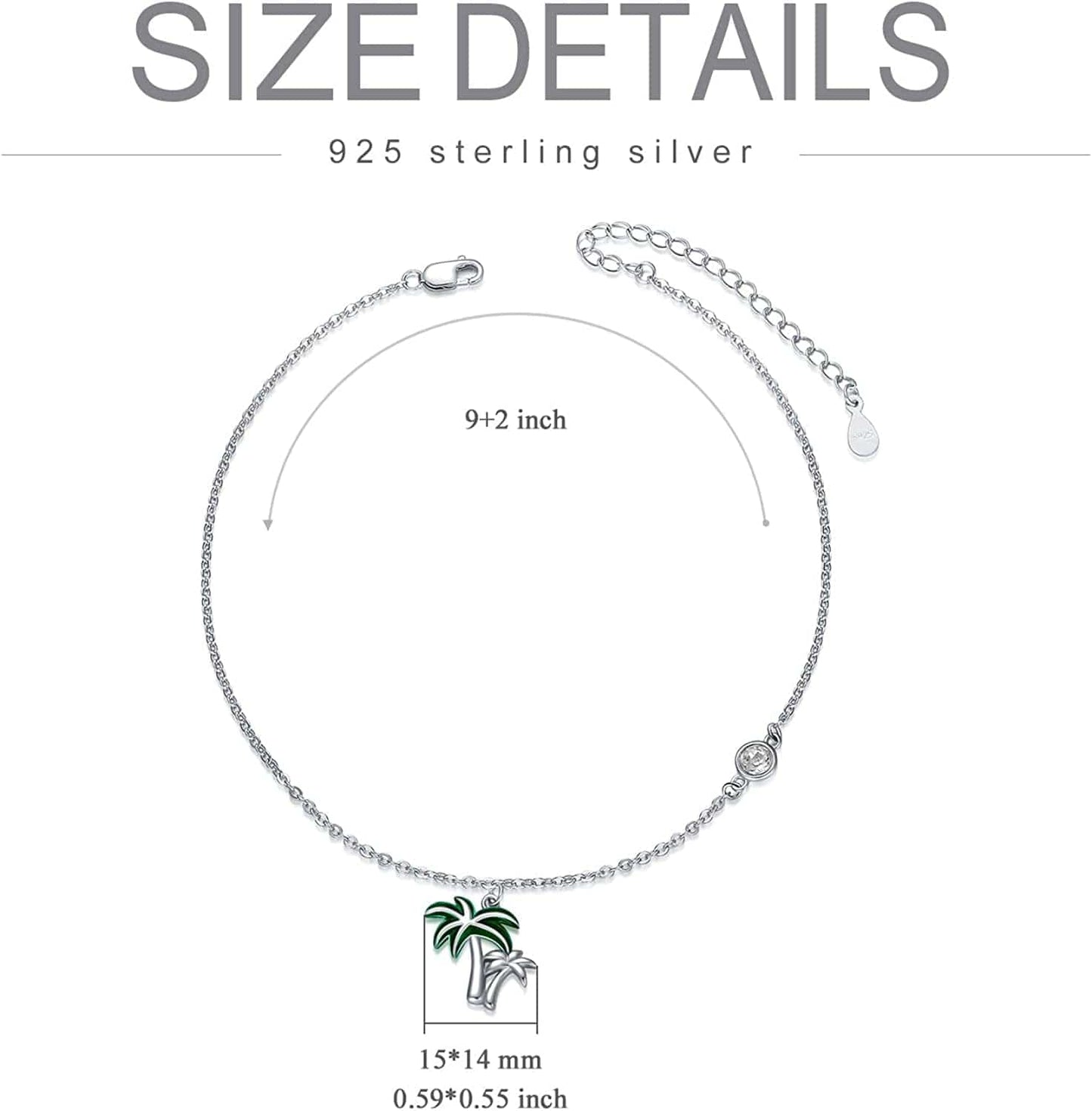AOBOCO Boho Starfish Turtle Palm Tree Anklets for Women 925 Sterling Silver Adjustable Foot Ocean Beach Ankle Bracelet for Summer, Made with Austrian Crystals Apparel & Accessories > Jewelry > Anklets AOBOCO   