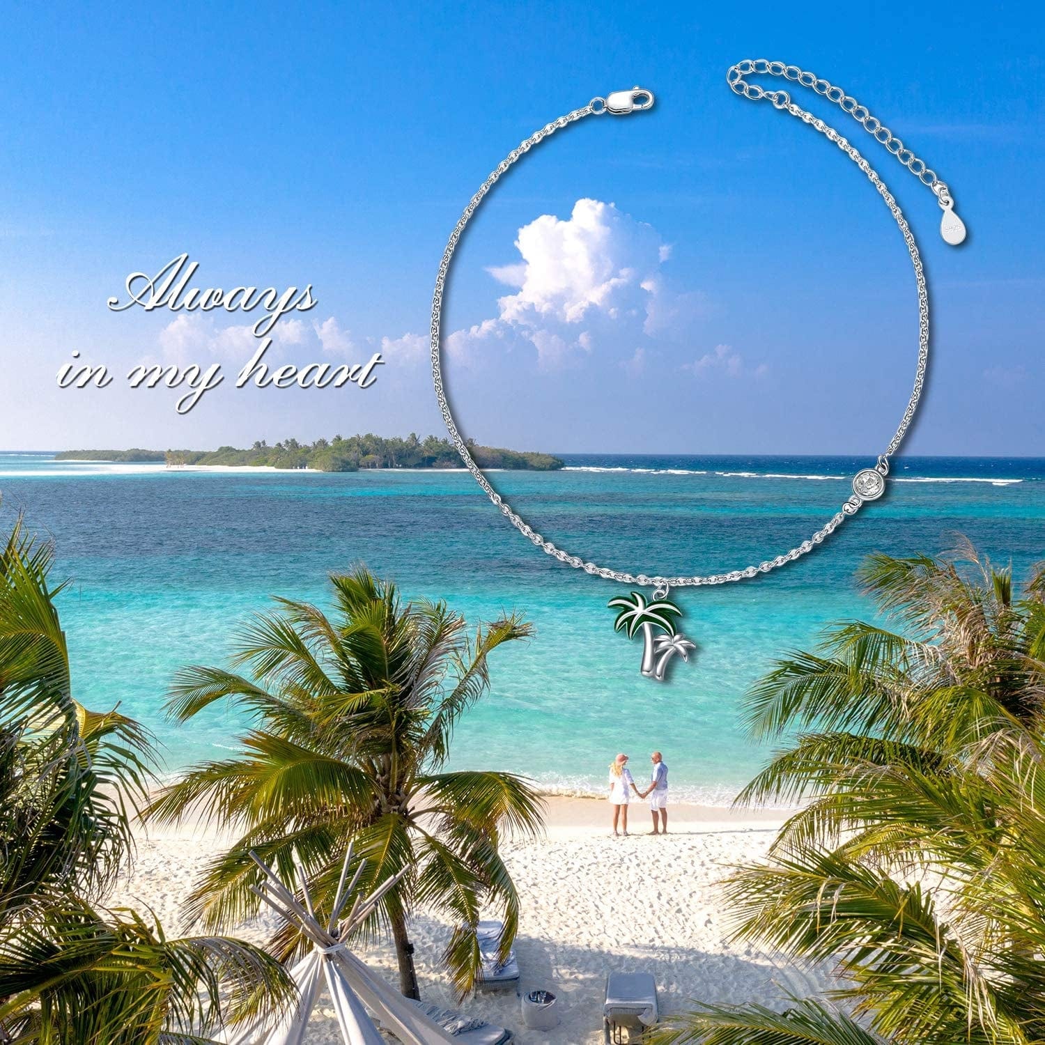AOBOCO Boho Starfish Turtle Palm Tree Anklets for Women 925 Sterling Silver Adjustable Foot Ocean Beach Ankle Bracelet for Summer, Made with Austrian Crystals Apparel & Accessories > Jewelry > Anklets AOBOCO   