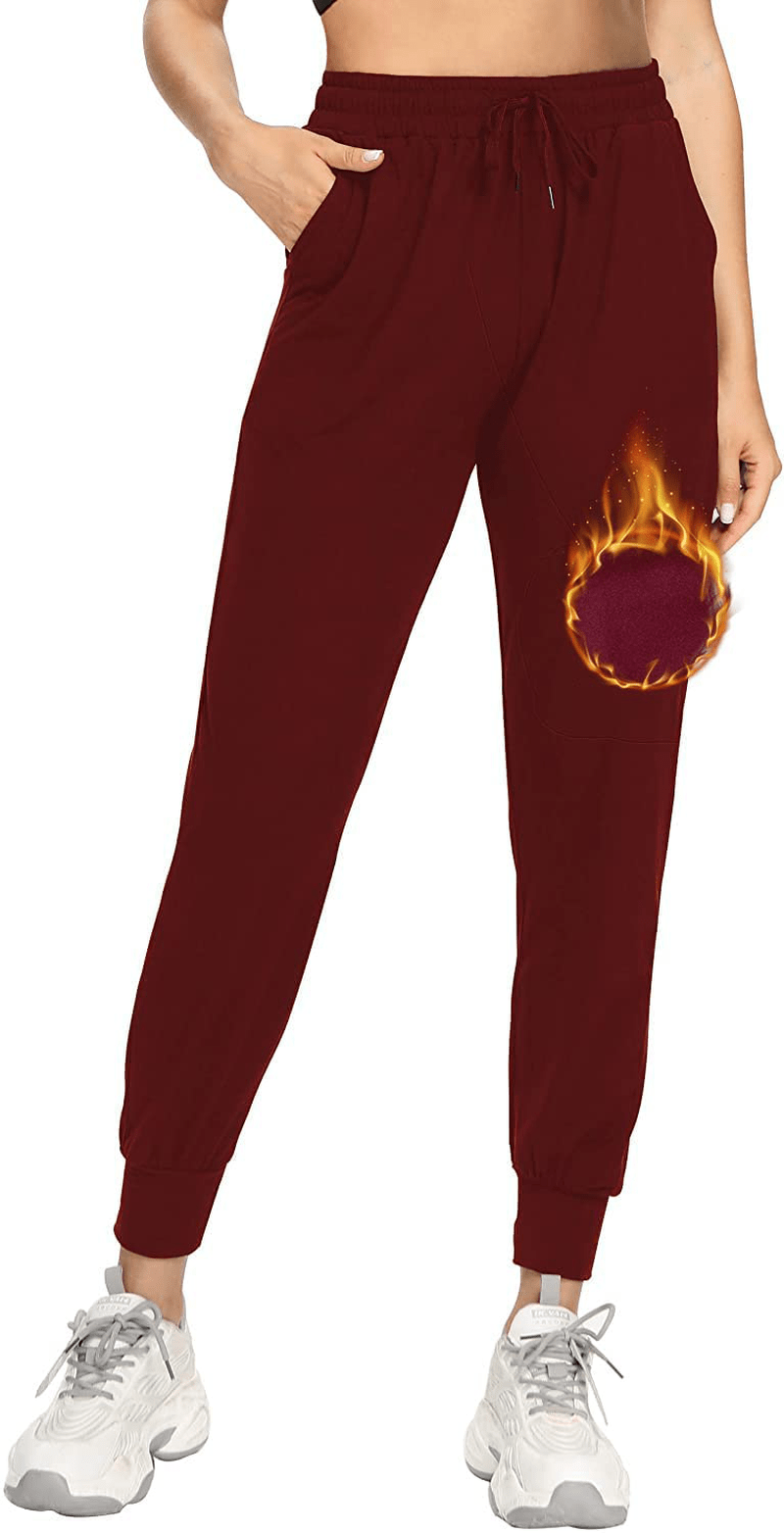 Aoliks Women'S Fleece Lined Sweatpants Thermal Joggers with Pockets Winter Lounge Yoga Workout Running Pants Apparel & Accessories > Clothing > Activewear Kylie Max   