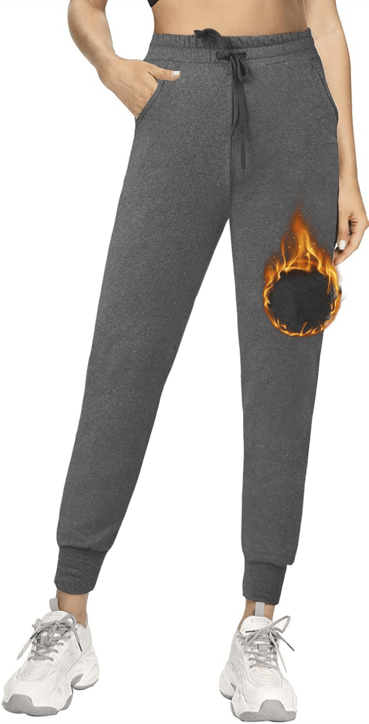Aoliks Women'S Fleece Lined Sweatpants Thermal Joggers with Pockets Winter Lounge Yoga Workout Running Pants Apparel & Accessories > Clothing > Activewear Kylie Max   