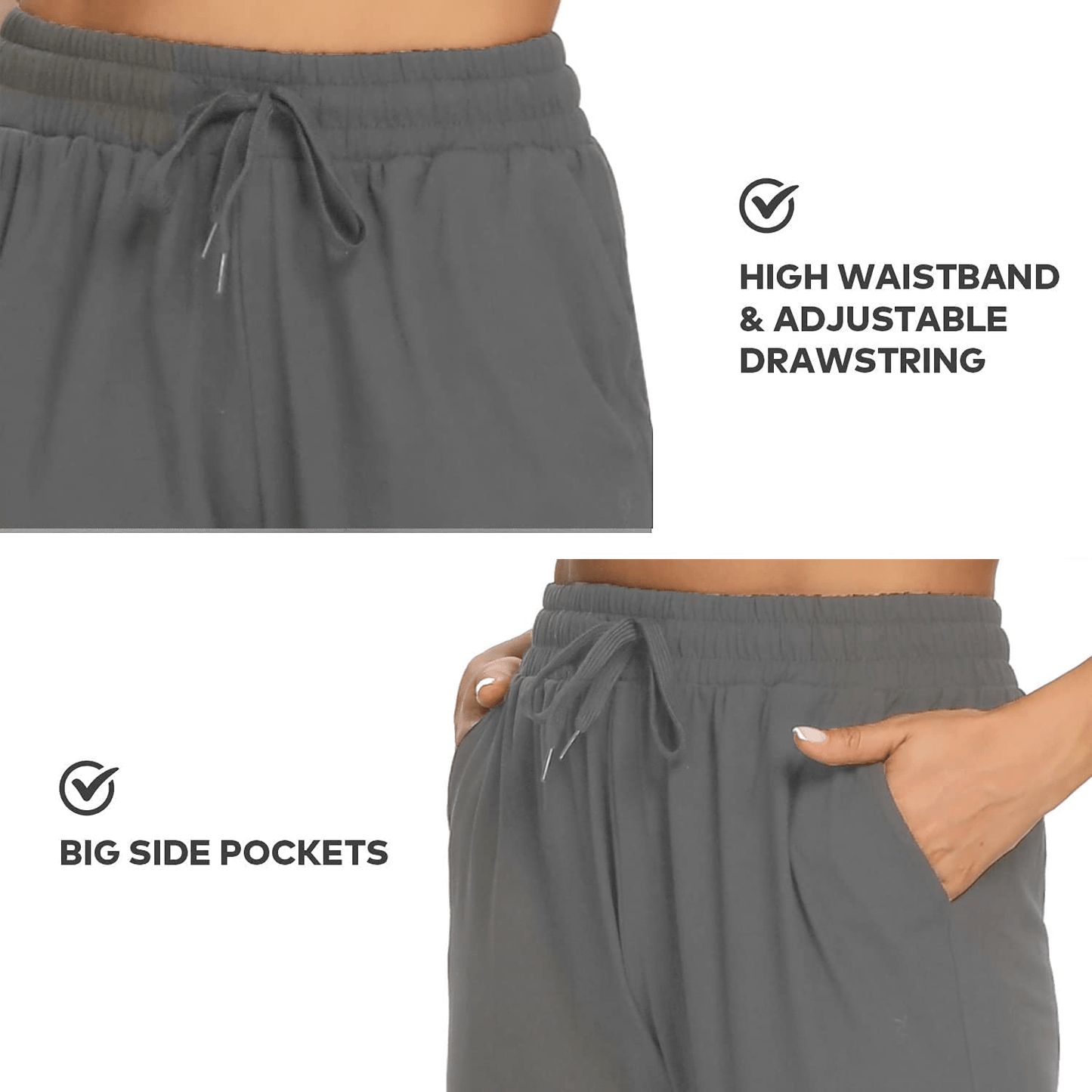 Aoliks Women'S Fleece Lined Sweatpants Thermal Joggers with Pockets Winter Lounge Yoga Workout Running Pants Apparel & Accessories > Clothing > Activewear Kylie Max   