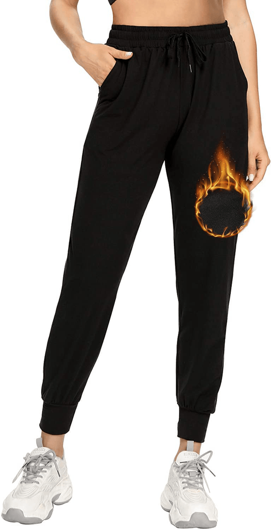 Aoliks Women'S Fleece Lined Sweatpants Thermal Joggers with Pockets Winter Lounge Yoga Workout Running Pants Apparel & Accessories > Clothing > Activewear Kylie Max   