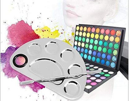 Aoshang Stainless Steel 6 Holes Makeup Palette Nail Art Polish Mixing Plate Cosmetic Artist Mixing Palette with Spatula Tool for Mixing Foundation Health & Beauty > Personal Care > Cosmetics > Cosmetic Tools > Makeup Tools Aoshang   