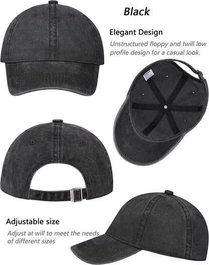 AOSMI 3 Pack Vintage Washed Cotton Adjustable Baseball Caps for Men Women Unstructured Low Profile Plain Classic Dad Hat Apparel & Accessories > Clothing Accessories > Hats AOSMI   