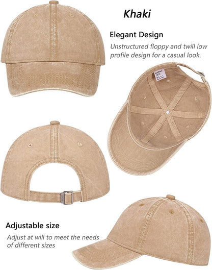 AOSMI 3 Pack Vintage Washed Cotton Adjustable Baseball Caps for Men Women Unstructured Low Profile Plain Classic Dad Hat Apparel & Accessories > Clothing Accessories > Hats AOSMI   