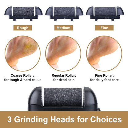 Aottom Foot Callus Remover - Electric Pedicure Tools Foot Care Feet File with 3 Roller Heads 2 Speed Battery Display for Remove Cracked Heels Calluses Dead Skin - Black Health & Beauty > Personal Care > Foot Care Aottom   