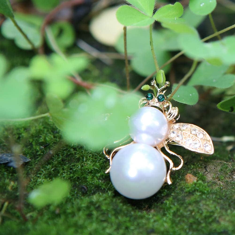 Apol Set of 10 Fashion Enamel Crystal Rhinestones Bee Themed Brooch Pin Jewelry Lapel Pins for Clothes Collar Dress Scarf Bag Decoration