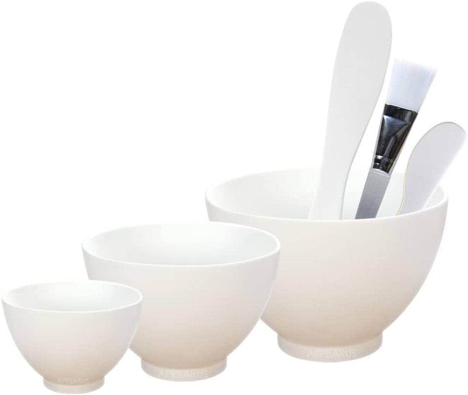 Appearus Facial Mask Mixing Bowl Set - Professional Spa Face Mask Mixing Tool (Dark Gray) Health & Beauty > Personal Care > Cosmetics > Cosmetic Tools > Skin Care Tools APPEARUS White  