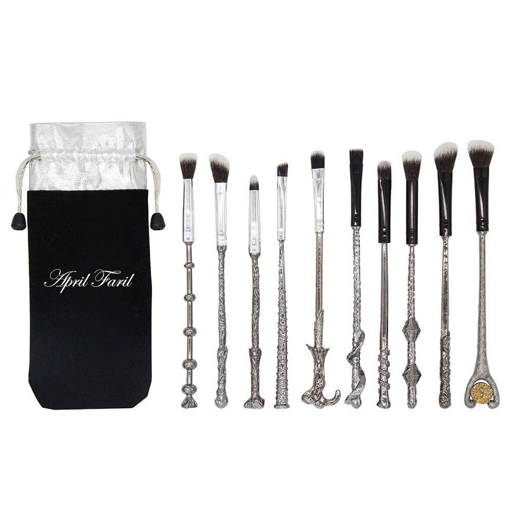 Aprfairy Wizard Wand Potter Makeup Brushes Set with Gift Bag 10Pcs Metal Magic Eye Shadow Eyeliner Blending Pencil Lip Brush Beauty Tools Health & Beauty > Personal Care > Cosmetics > Cosmetic Tools > Makeup Tools AprFairy   